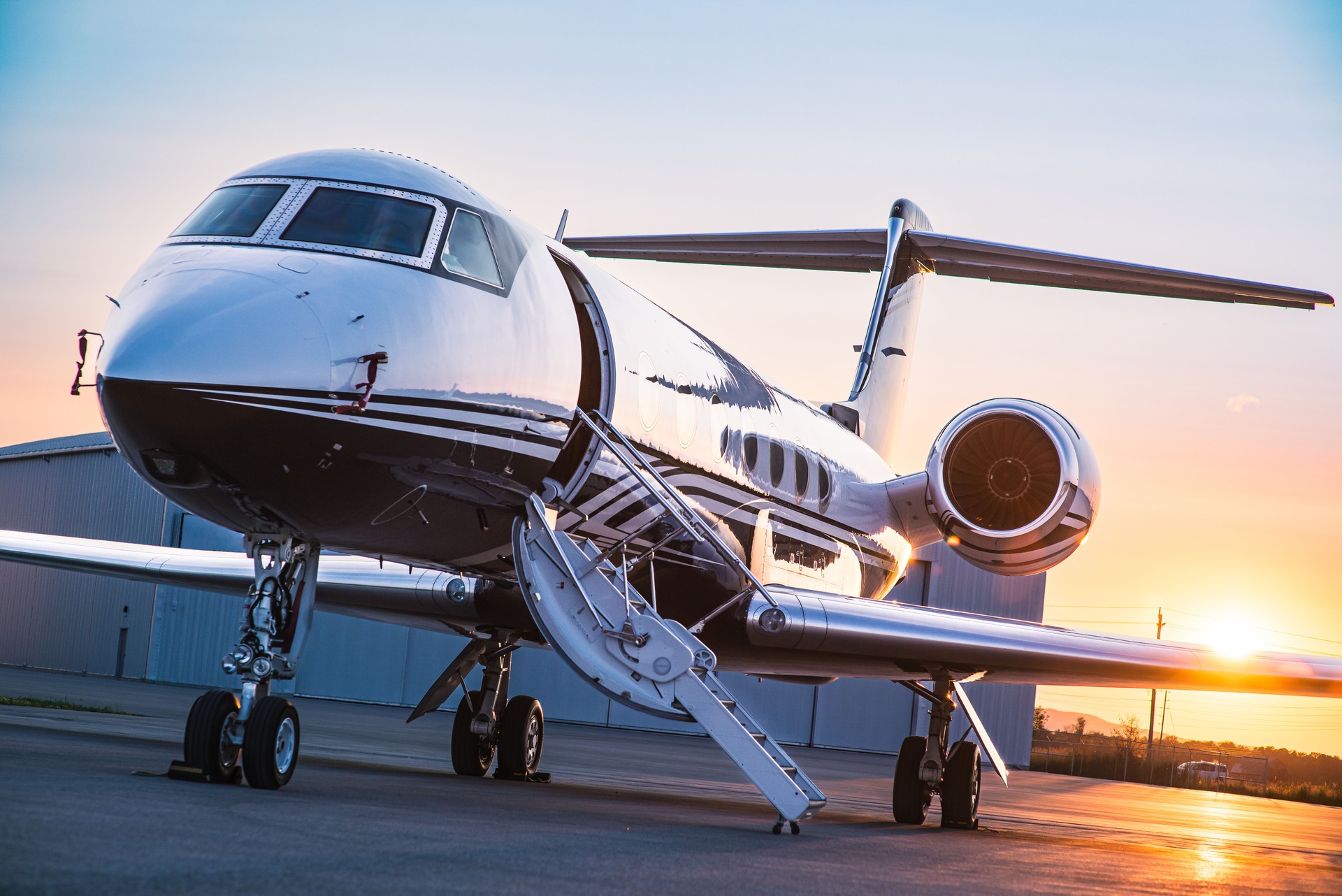 Private Jet Parked at an Airport