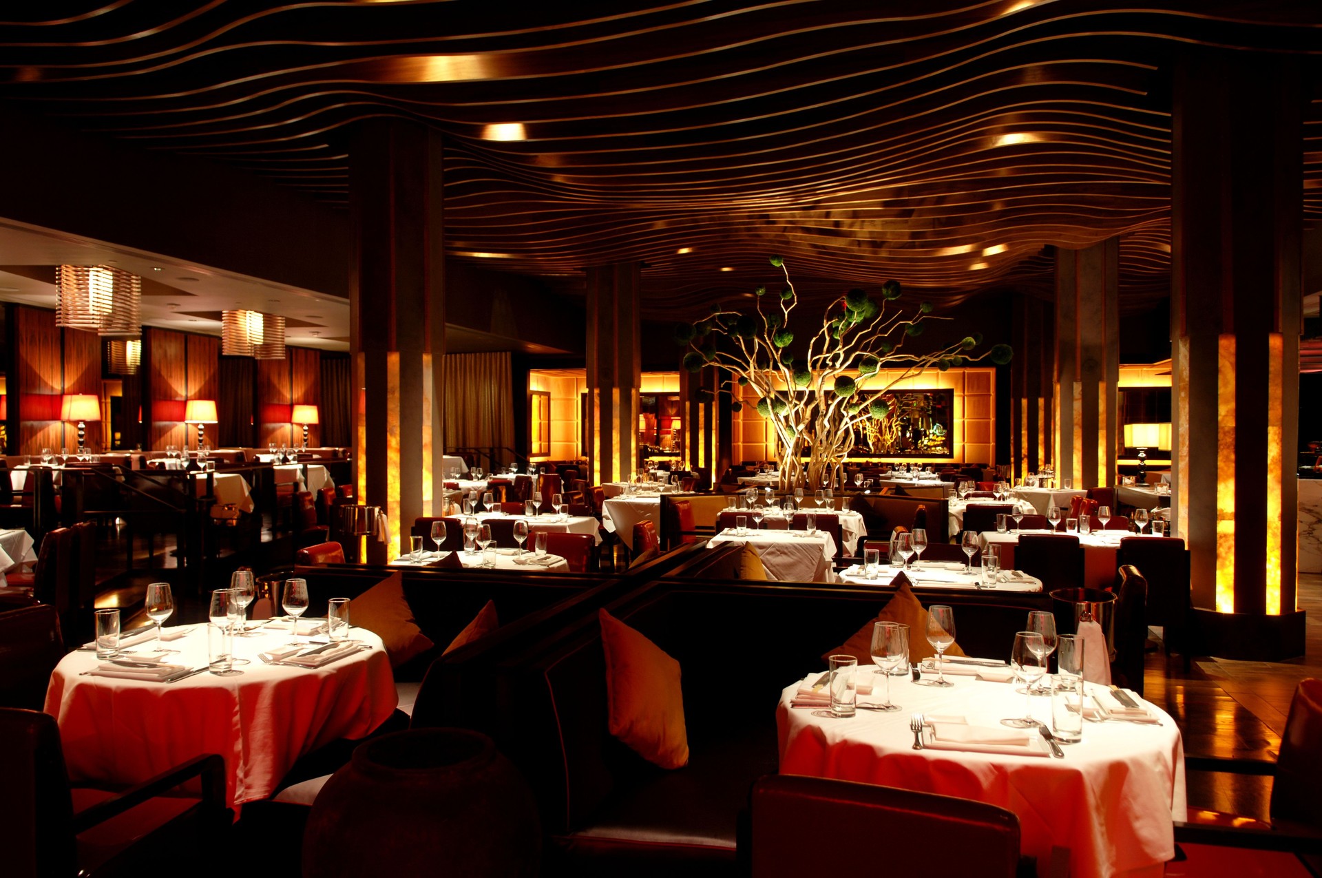 Restaurant Interior with Asian Fusion Atmosphere